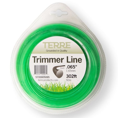 T TERRE Residential Grade 065 Round Trimmer Line 1/2 lb. Trimmer String Line Length 302 ft. Diam. .065 in. 5720005065